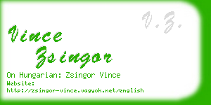 vince zsingor business card